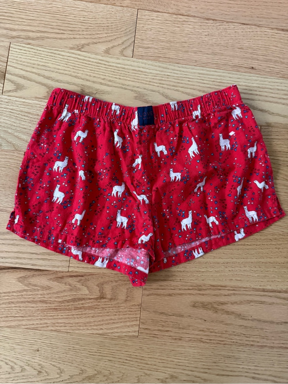 Llama Christmas PJ shorts